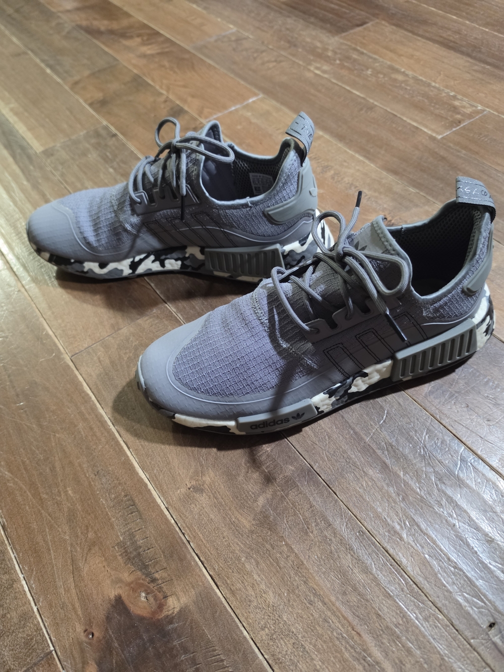 Adidas Men’s Grey NMD_R1 Camo-Accent Sneakers